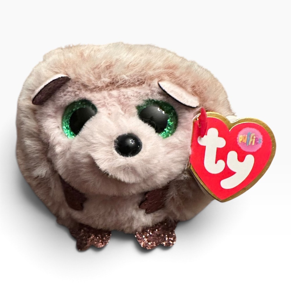 Ty Puffies Hazel Hedgehog Plush Green Eyes With Tag